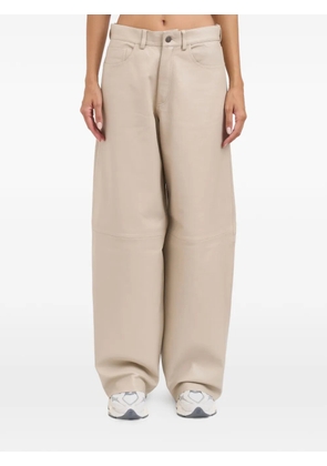 Haikure Bethany wide-leg leather trousers - Neutrals