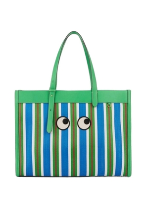 Anya Hindmarch E/W Eyes stripes tote bag - Blue