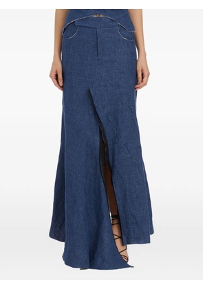 Alessandra Marchi split maxi skirt - Blue