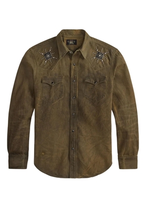 Ralph Lauren RRL studded long-sleeved shirt - Brown
