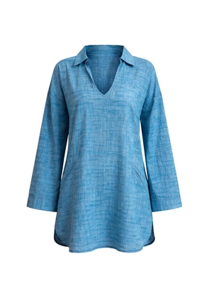 Seafolly longline beach shirt - Blue