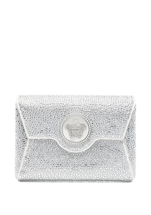 Versace Pre-Owned La Medusa crystal envelope clutch - Silver
