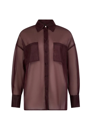 LIU JO pocket collared shirt - Brown