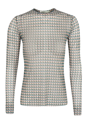 Lenny Niemeyer geometric-pattern mesh top - Neutrals
