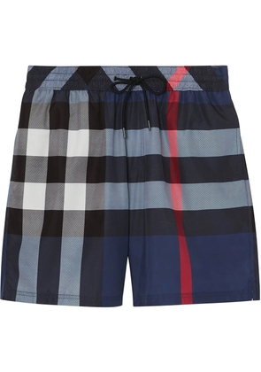 Burberry Check drawstring swim shorts - Blue