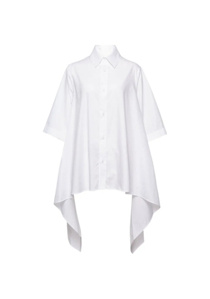 Yohji Yamamoto Flounce short-sleeve cotton blouse - White
