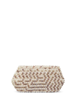 0711 Lizzie beaded clutch bag - Neutrals