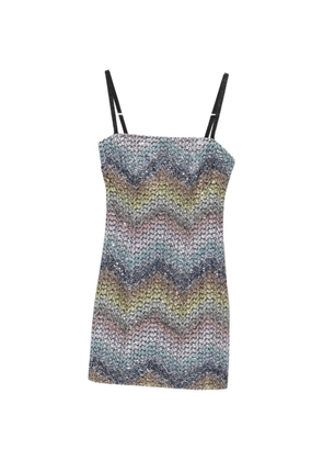 Missoni chevron-pattern mini dress - Blue