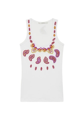 MALIPARMI ribbed embroidered tank top - White
