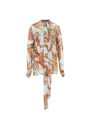Costarellos floral-print mandarin-collar blouse - White