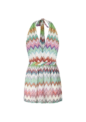 Missoni V-neck zigzag playsuit - White