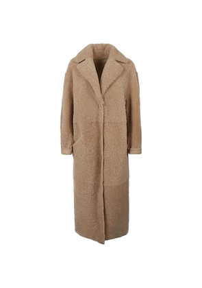 Enes shearling long coat - Neutrals