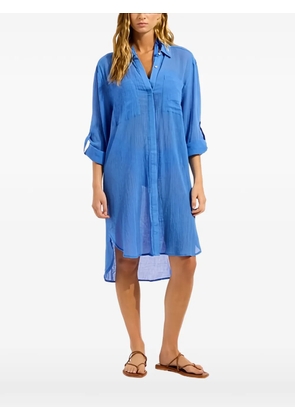 Seafolly crinkle twill shirt - Blue