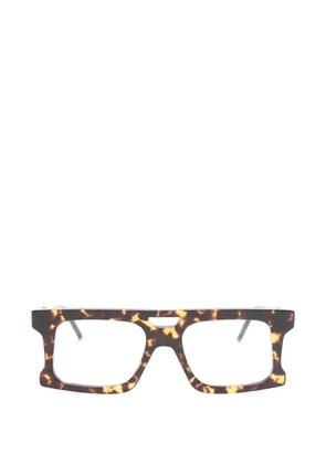 Kuboraum patterned geometric-frame glasses - Brown