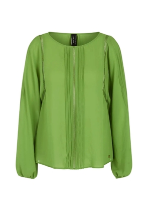 MARCCAIN pintucks-detail long-sleeve blouse - Green