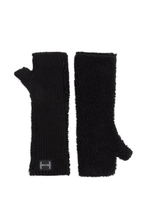 Hogan logo-detail knitted gloves - Black