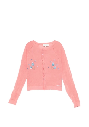 SHUSHU/TONG floral-embellished cardigan - Pink