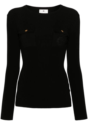 Elisabetta Franchi logo-embroidered jumper - Black