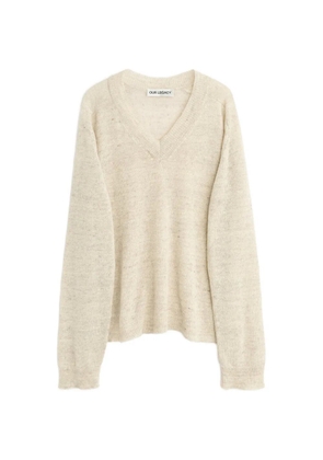 OUR LEGACY Rue V-neck linen sweater - Neutrals