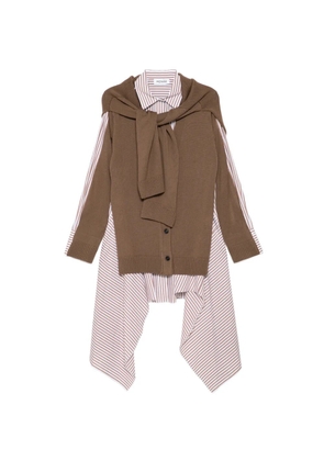 Monse combo knit shirt dress - Brown