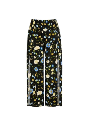 Seafolly shirred floral-print trousers - Black