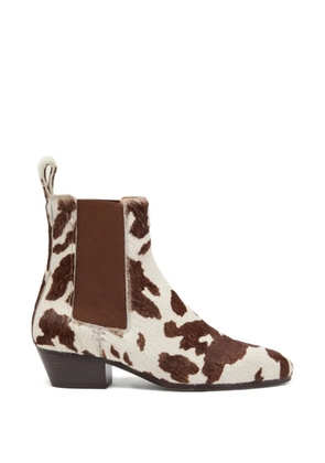 Odissì Ella cow print ankle boots - Brown