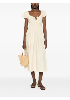 DÔEN Quinn puff-sleeves midi dress - Yellow
