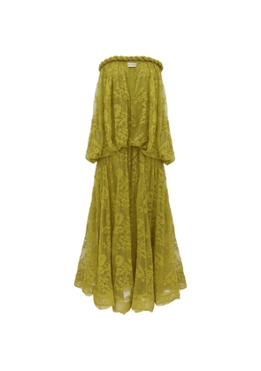 ZIMMERMANN Luna flower-lace maxi dress - Green