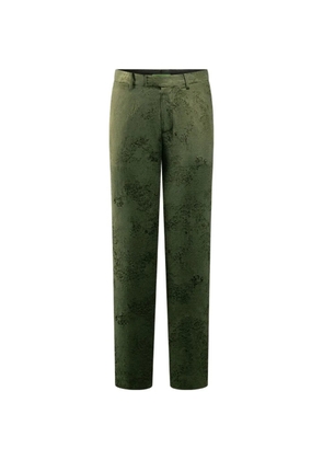 Shanghai Tang floral side-stripe trousers - Green