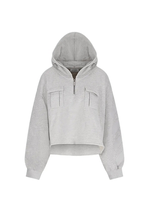 Off-White pocket crop hoodie - Grey