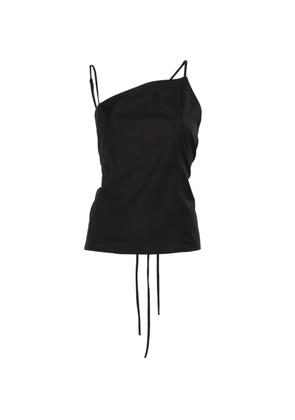 La Piscine asymmetrical-neck top - Black
