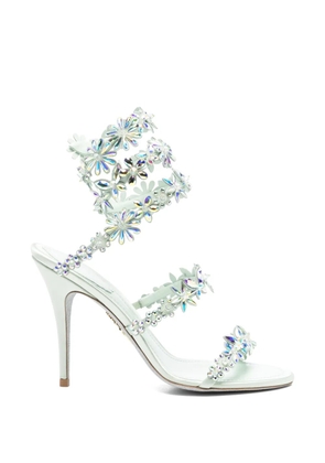 René Caovilla floral-embellished heeled sandals - Green