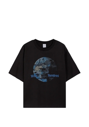 Won Hundred Hundred Houston Globe printed Cotton T-shirt - Black