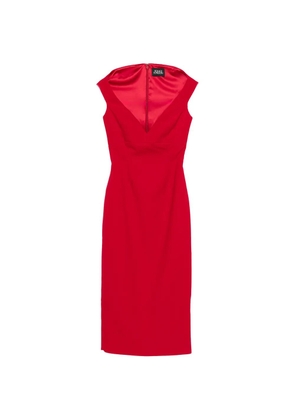 Solace London Monica V-neck midi dress - Red