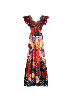 Camilla frill hardware-detail maxi dress - Red