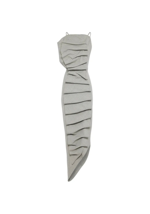 A.W.A.K.E. Mode draped-detail asymmetric midi dress - Grey