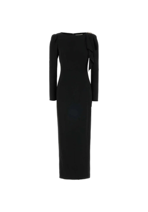 Alessandra Rich ruffled cady long dress - Black