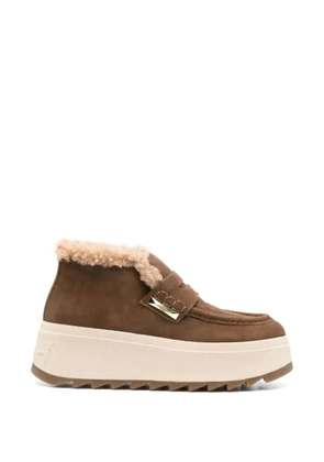 Ash faux-fur platform trainers - Brown
