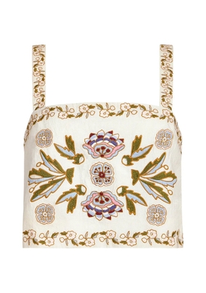 Marie Oliver Payton floral embroidered top - Neutrals