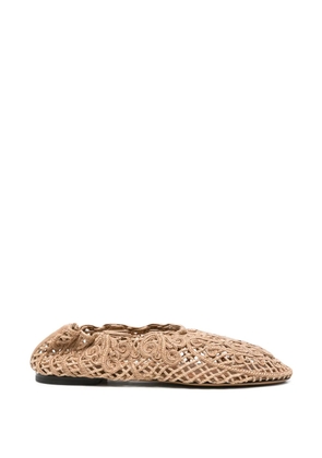 ODISSI Iris crochet ballet flats - Neutrals