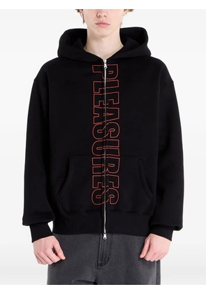 Pleasures zip hooded sweater - Black