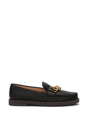 Odissì Jane chain grainy leather loafers - Black