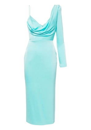 Alex Perry asymmetric satin dress - Blue