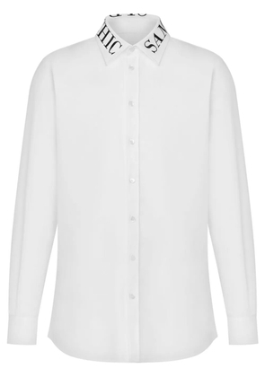 Moschino logo-print poplin shirt - Black