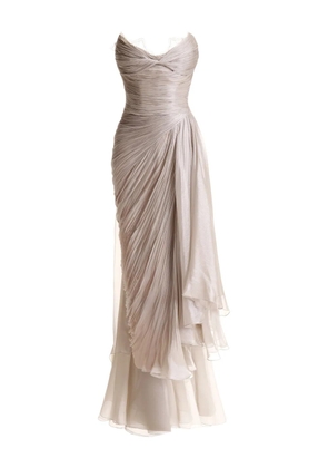 Maria Lucia Hohan pleated lace-trim gown - Neutrals