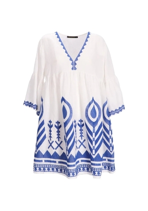 GREEK ARCHAIC KORI printed V-neck mini dress - White