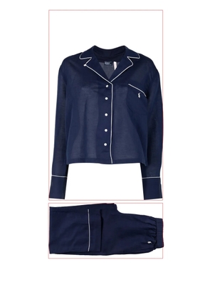 Polo Ralph Lauren long-sleeve linen pajama set - Blue