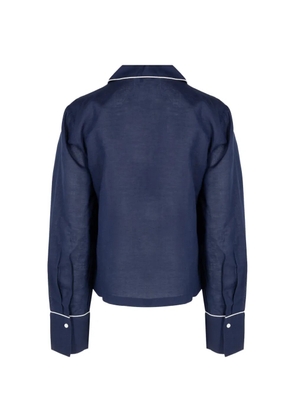 Polo Ralph Lauren long-sleeve linen pajama set - Blue