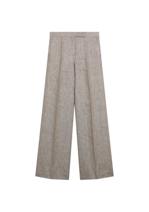 Max Mara herringbone linen twill trousers - Neutrals