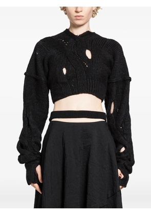 HALOS knitted crop top - Black